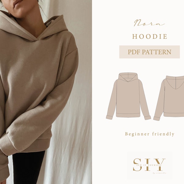 Nora Hoodie | digital sewing pattern | XXS - XXL | unisex hoodie