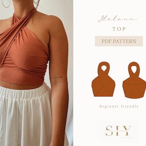Helena crop top | digital sewing pattern | size XXS - XXL