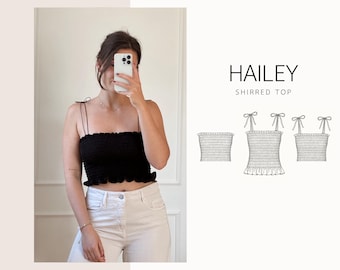 Hailey Top | digitales Schnittmuster | gerafftes Top | XXS-4XL