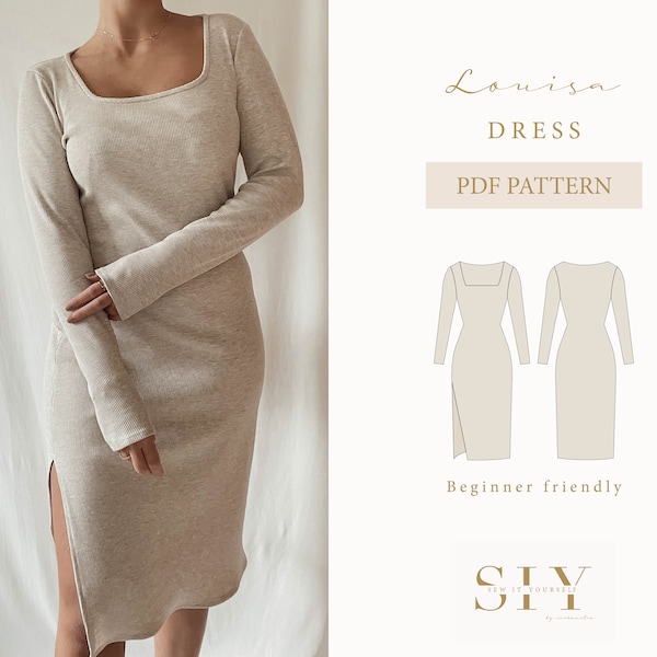 Louisa dress | digital sewing pattern | XXS - XXL | knit dress