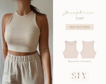 Josephine Top | digital sewing pattern | XS - XL | crop top | basic top