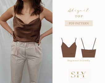 Abigail Satin Top | digital sewing pattern | size XS - XL