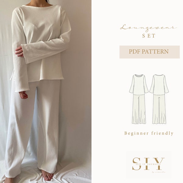 Loungewear Set | digital sewing pattern | XXS - XXL | loungewear shirt & pants