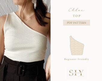 Chloe asymmetrisches Crop Top | digitales Schnittmuster | Größe XS - XL