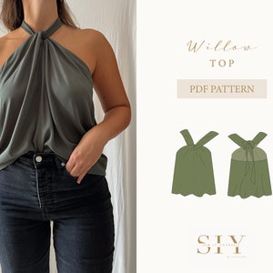 Willow Top | digitales Schnittmuster | XXS - XXL | twist neck top