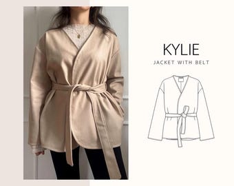 Kylie Jacket | digital sewing pattern | XS - 5XL | jacket with belt
