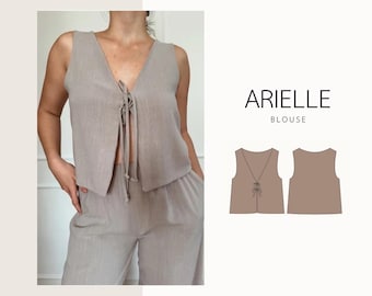 Arielle Bluse | digitales Schnittmuster Bluse zum binden | XXS-XXL