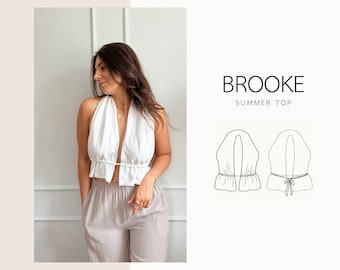 Brooke Top | digitales Schnittmuster | XXS - XXL | Sommerliches Top mit offenem Rücken