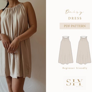 Sukienka Daisy | cyfrowy wzór krawiecki | sukienka letnia | XXS-XXL