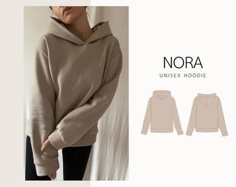 Nora Hoodie | digital sewing pattern | XXS - XXL | unisex hoodie