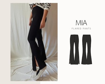 Mia Flared Pants Sewing Pattern – Pilates, Yoga, Lounge Wear (Instant Download)