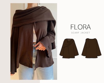 Flora Jacket PDF Sewing Pattern | scarf jacket | XXS–4XL