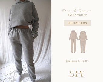 Sweatsuit | digitales Schnittmuster | XXS - XXL | Hoodie & Jogginghose im Set
