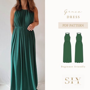 Gracé dress | digital pdf sewing pattern | XXS-XXL maxidress