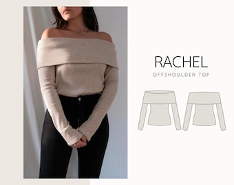 Rachel schulterfreies Top | digitales PDF Schnittmuster | XXS - XXL | deutsche & englische Anleitung | langsleeve top