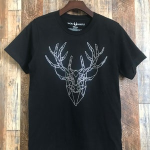 Deer head clear, deer, deer antlers, antlers, animal, unisex tee, crew neck