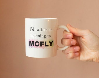 McFly I’d rather be listening mug. Galaxy defender. Tom Fletcher Danny Jones gift