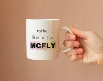 McFly I’d rather be listening mug. Galaxy defender. Tom Fletcher Danny Jones gift