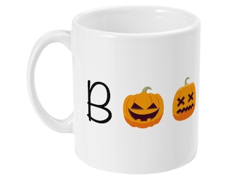 Halloween BOO mug pumpkins orange scary novelty