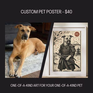 Ritratto digitale personalizzato di animali domestici per cani/gatti, disegno in stile giapponese, stile cartoon minimalista, simpatico regalo per animali domestici, regalo per amanti degli animali, poster personalizzato per animali domestici