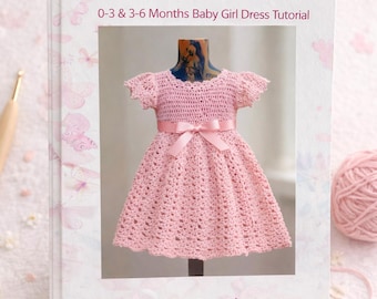 Baby Dress Crochet Pattern PDF, Easy 3-6 Months Girl Dress Tutorial, Instant Download