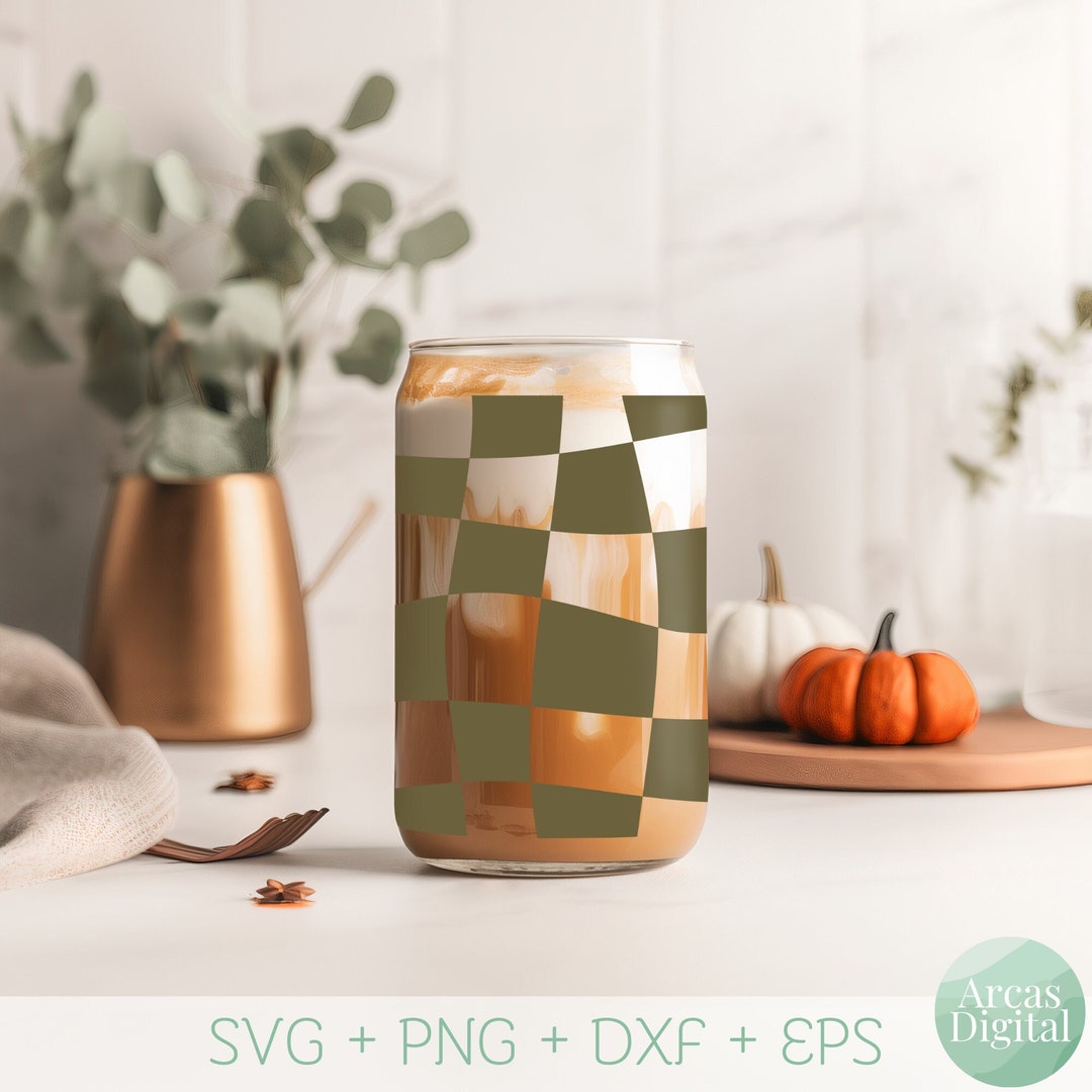 Checkers Libbey Glass Can Wrap | 16oz | Beer Can Glass | SVG | Cricut ...