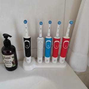 Ständer für elektrische Zahnbürsten von Oral-B – Familien-Dockingstation für 2 bis 5 Bürsten, Badezimmer-Organizer für Wohnungen und Wohnheime