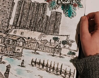 Miami Bayside Sketch-Art Scene