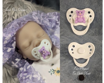 Reborn Magnetic Dummy/Pacifier/Soother + Free Extra Magnet For Head and Instructions For Insertion and Placement