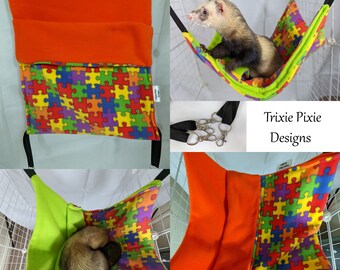 Barney Ferret Pocket Hammock *Orange Fleece Lined*