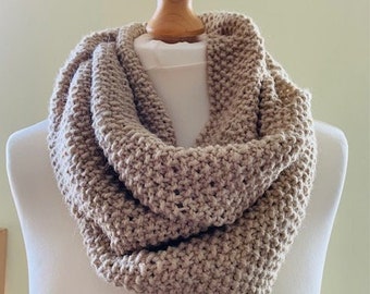 MOSS stitch infinity scarf in moss stitch cowl circle scarf aran