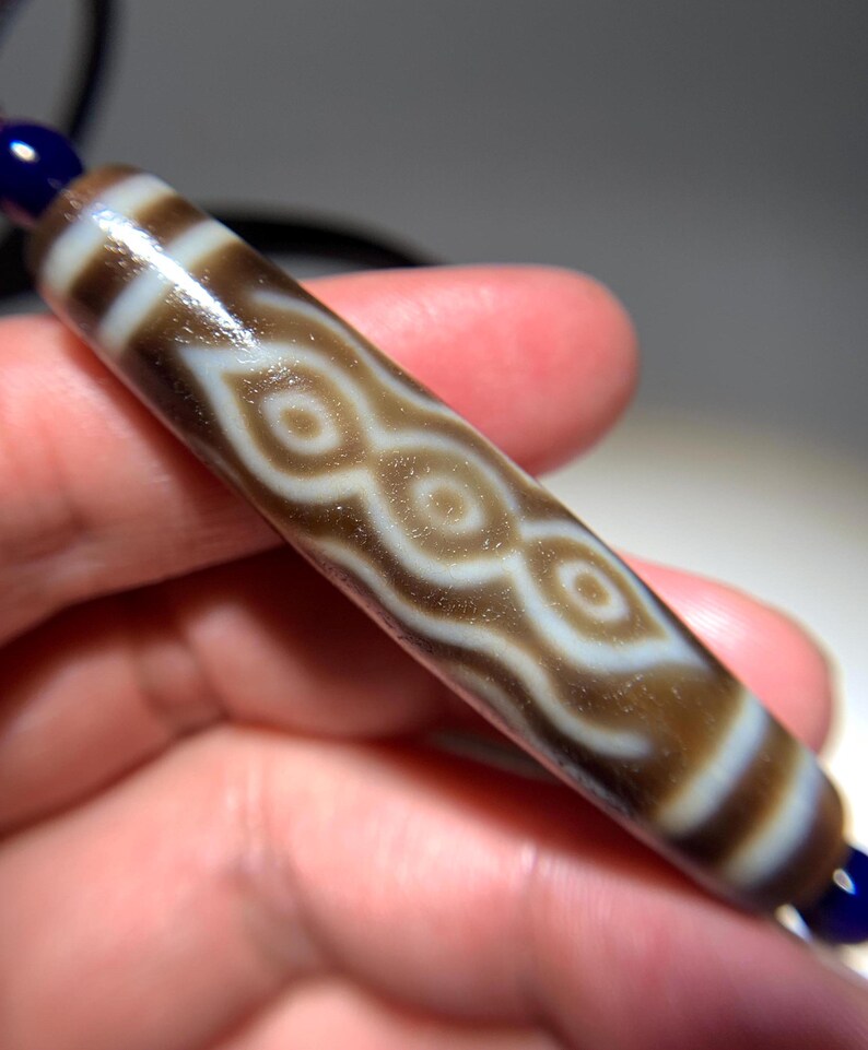 Dzi Bead 9 Phoenix Eyes Amulet Pendant 58.3mm X 13.2mm Etsy