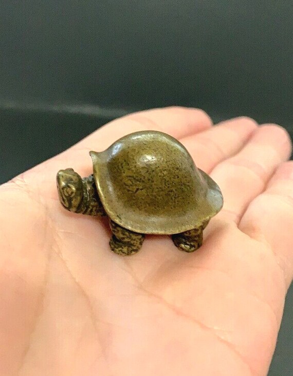 Solid Brass Turtle Table Decor Collectibles - Cop… - image 2