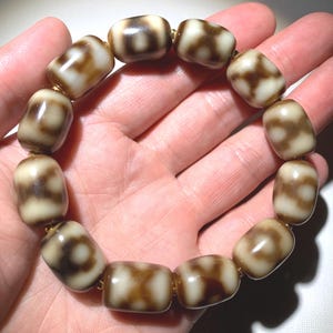 Dzi Bead &quot; 3 Eyes &quot; Amulet Bracelet 17.5mm x 12.8mm