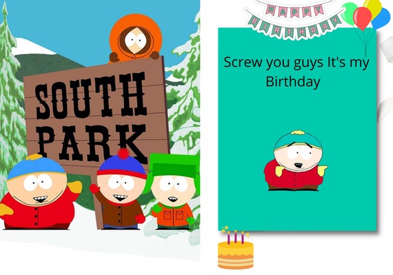 10x7 Original Eric Cartman From South Park Birthday Card - Etsy