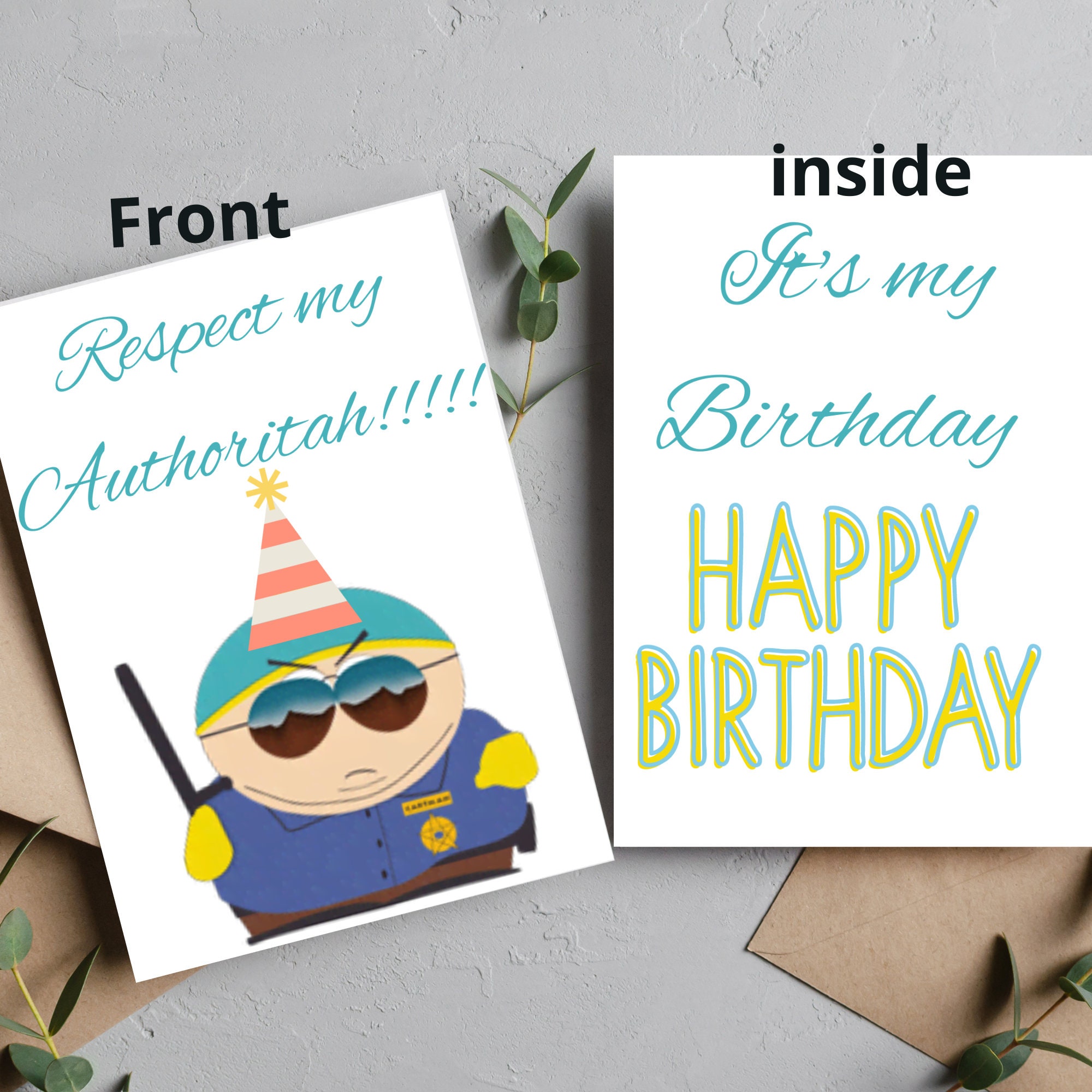 South Park Original Birthday Card Funny Birthday Card - Etsy