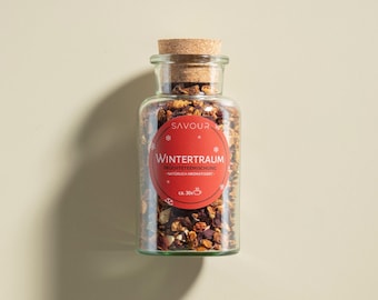 Früchteteemischung Wintertraum ︱Früchtetee im Korkenglas ideal als Geschenk︱Weihnachten, Muttertag, Geburtstag, Hochzeit, Valentienstag