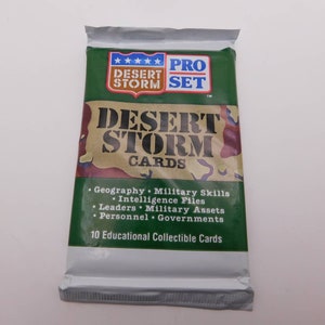 Vintage 1991 Desert Storm Pro Set Collectible Card Pack (10 Cards)