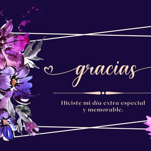Gracias Card / Spaanse dank u kaart / bruids douche kaart / elegante dank u kaart / aquarel bloemsierkunst / set van twee (2) kleuren