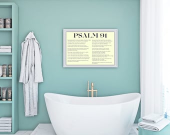 Arte de parede imprimível do Salmo 91 (Versão King James): Decoração cristã para casa (Download digital)
