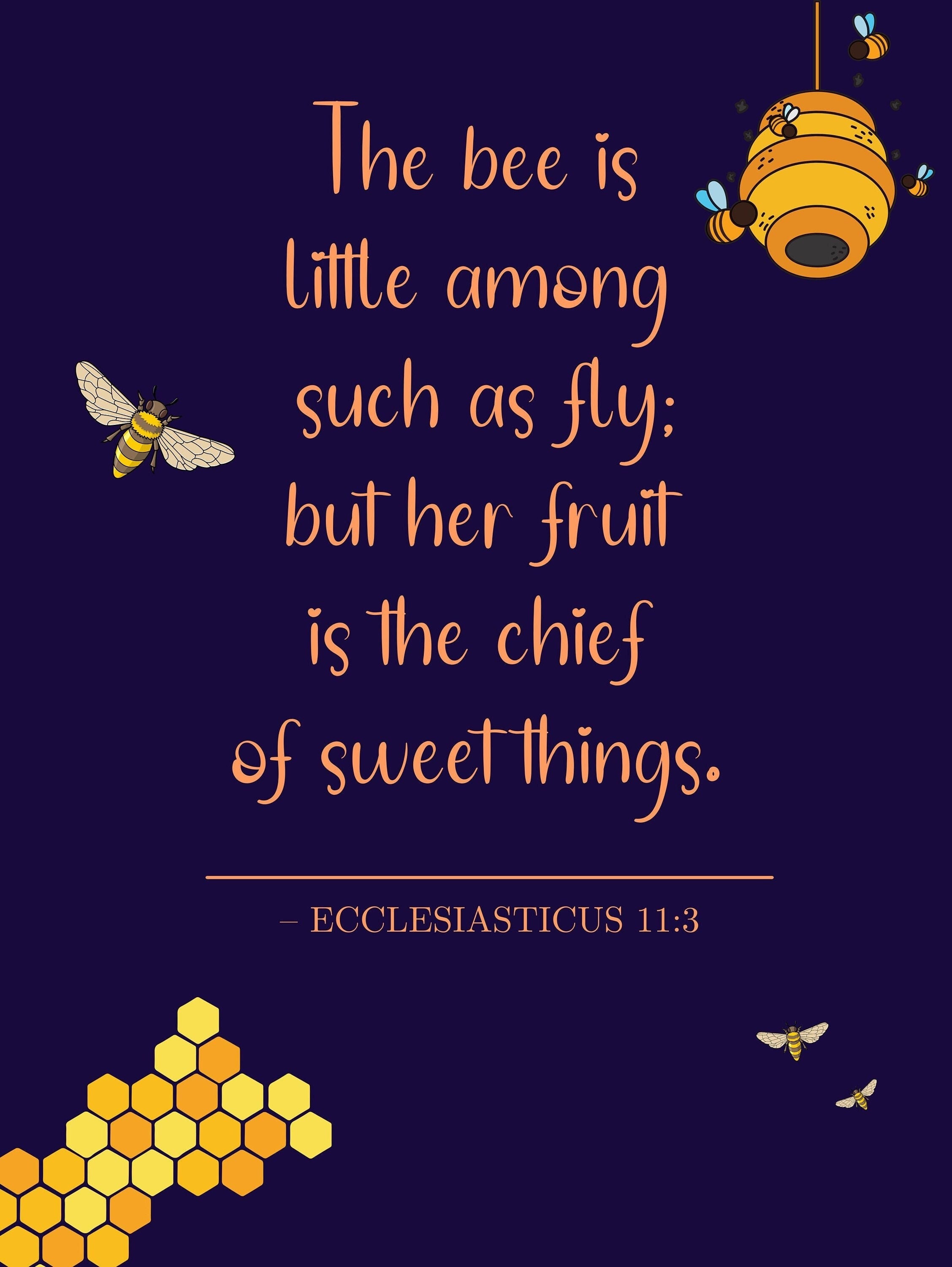 Felicity Bee Scripture Honeybee Scripture Art Print: Ecclesiasticus Verse (digital Download ...