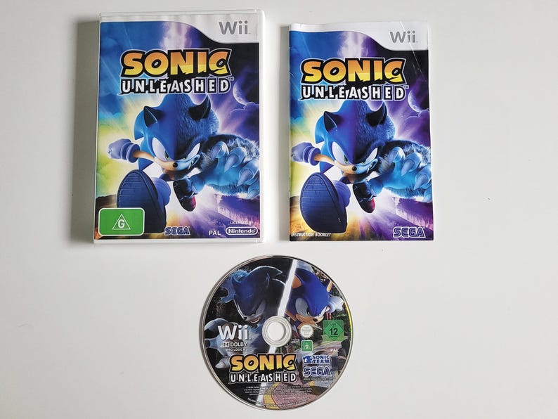 Genuine Nintendo Wii Games PAL Region (for Europe and Oceania) Complete with Manuals Sonic Unleashed