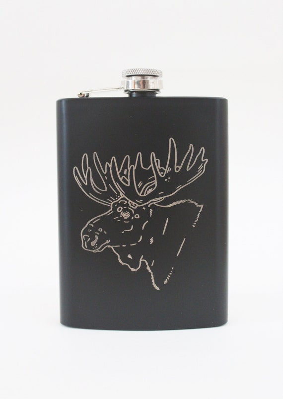 8oz Moose Stainless Steel Flask 8oz Moose Stainless Steel Flask