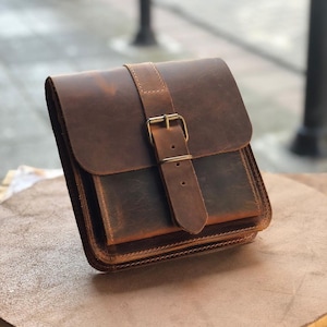 Leder Schulter Messenger Bag, Ledertasche in Schwarz, Braun ...
