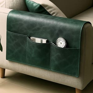 Leder Sofa Armlehne Organizer, Fernbedienung Caddy für Magazine, Tablet, Zeitungen, Nachttisch Caddy