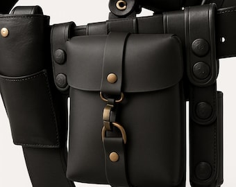 Leather Utility Belt Pouch: Hiking Bag, Ammo Pouch