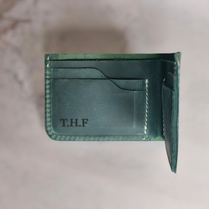 Zweifache Brieftasche aus Leder, minimalistische Geschenkbrieftasche für Herren, personalisierte Bargeld- und Kartenbrieftasche