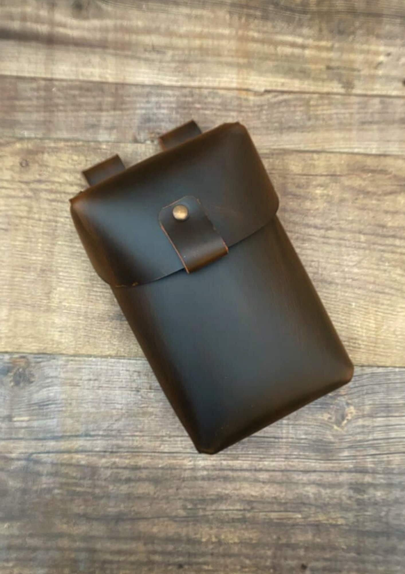 クレイジーホースレザーベルトポーチ：携帯電話＆ツールバッグ - Etsy 日本