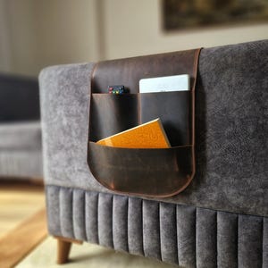 Leder Sofa Armlehne Veranstalter, Fernbedienung, Magazin, İpad Halter, Leder Lagerung Veranstalter