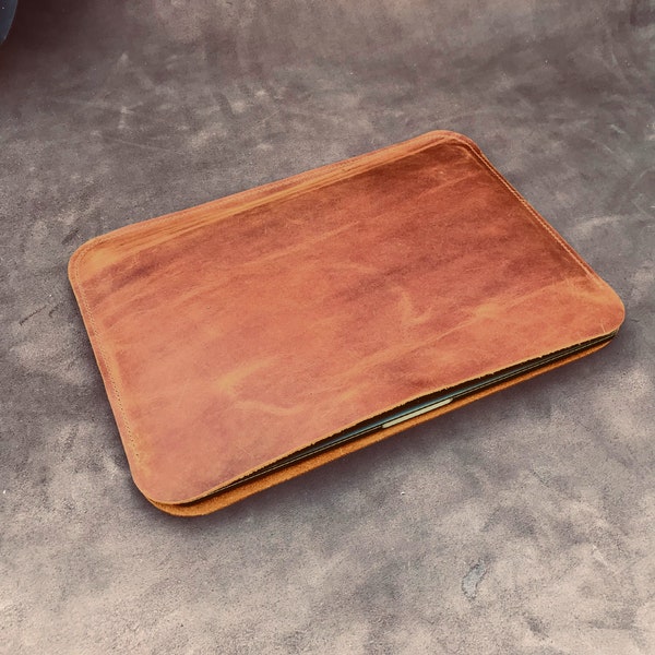 Leather Macbook Air Sleeve, Slim Macbook Air M1 M2 Case, Macbook Pro Case, Macbook 13" 14" 16"